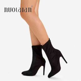 Boots 2019 Women Sexy Pointed Toe High Heels Ankle for Fashion Autumn Winter Shoes Woman Heel 220901