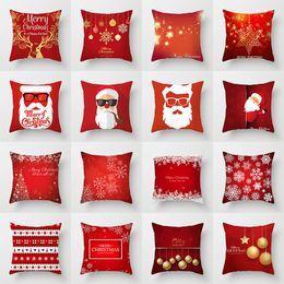 Pillow Merry Christmas Cover Santa Claus Elk Decorative Pillowcase Throw Case