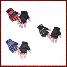 ST738 1Pair Man Half Finger Motorcycle Gloves Hard Knuckles Hand Gloves Summer Motorcycle Protective Breathable Shock Absorbed Gloves