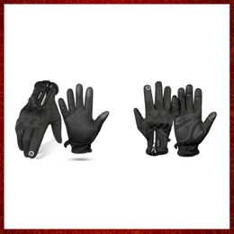 ST718 Thermal Fleece Winter Motorcycle Gloves Water Resistant Touch Screen Lined Heated Non-slip Skiing Riding Bicycle Moto Glove Men