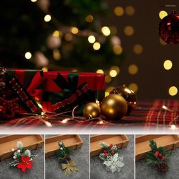 Decorative Flowers Supplies Hanging Pendant Artificial Flower Pine Needle Branches Xmas Tree Ornament Cone Holly Christmas Decoration