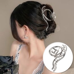 Large Metal Hair Claw Clip Irregular Hairpins Silver Colour Hair Claws Barrettes Women Vintage Crab Hair Accessories