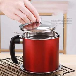 Storage Bottles 1.3L Stainless Steel Oil Strainer Pot Container Jug Can With Philtre Cooking For Kitchen Household Tools