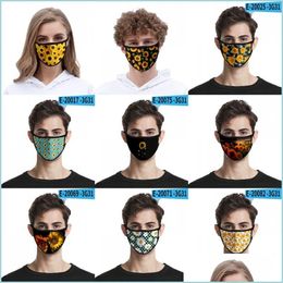 Designer Masks 3D Digital Printing Mask Sunflower Hanging Windbreak Anti Haze Breathing Mascarilla Personal High Elastic Fabric Face Dhrry