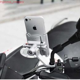 Car Upgrade Universal Metal Chargable Motorcycle Rearview Mirror Cell Phone Holder Stand Support Handle Bike Moto Mount Phone Holder