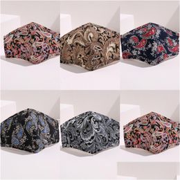 Designer Masks Printed Ornaments Dust Face Masks Cotton Mascarilla Can Put Philtre Piece Fashion Reusable Mascherine Adts Chi Dhgarden Dhqn2