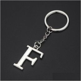 Key Rings 26 English Initial Key Ring Metal Alphabet Letter Keychain Handbag Hangs Fashion Jewellery Drop Delivery Dhjlq