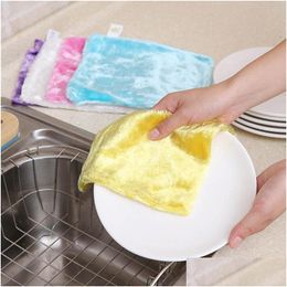 Cleaning Cloths Cleaning Cloth Antigrease Wi Rags Wooden Fibre Clothes Mtifunctional Home Dishwashing Clean Kitchen Tools Di Dhgarden Dhsrx