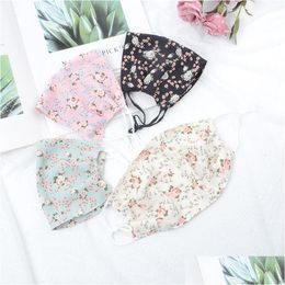 Designer Masks Chiffon Floral Printed Anti Dust Face Masks Adt Washable Er Reusable Double Layer Mouth Muffle Mask 9 O2 Drop Deliver Dhyuc