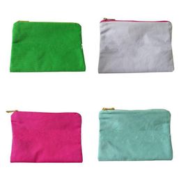 Storage Bags Portable Canvas Zipper Cosmetic Bag Solid Colour Lady Fashion Makeup Bags Handbag New Pattern Simplicity Versatile 8Lo J Dhyf2