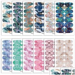 Stickers Decals Fl Wrap Nail Polish Stickers Gradient Marble Colour Decal Strips Manicure Salon Supplies Drop Delivery Health Beauty Dhpxf