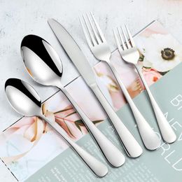 Flatware Sets 20PCs Gold Stainless Steel Mirror Cutlery Set Spoon Fork Knife Coffee Western Dishwasher Silverware Tableware