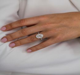 Jovovasmile Fashion14K Rosewhite Gold 812 мм овальный кусок 45 карат -мойссанит -лаборатория выращенное бриллиантовое кольцо для женщины 2792482