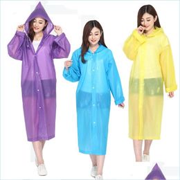 Raincoats Wholesale Motorcycle Electrombile Poncho Rainwear Transparent Outdoors Activity Must Hood Raincoat Eva Non Disposable 4 7Y Dh7Jd