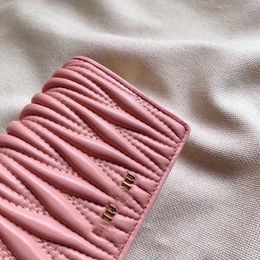Designer mumu handbags Miao Miu sheepskin Fold women's short purse value wallet fashion leather9D31