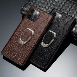 Shockproof Car Magnetic Ring Holder Leather Phone Case For iPhone 14 Pro Max