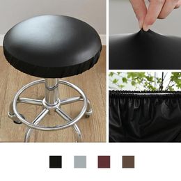 Chair Covers Luxury Stool Cover Round Dustproof PU Leather Slipcover Protector Seat Cushion Sleeve For Bar Home 35-45cm