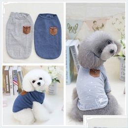 Dog Apparel Dog Apparel Summer Cool Pet Clothes For Small Dogs Chihuahua Teddy Solid Colour Puppy Cat Tshirt Breathable Cotton Vest S Dhdqe