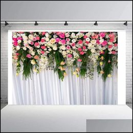 Party Decoration 3D Artificial Flower Decoration Backdrop Cloth Wedding Take P O Rose Background Clothing Simated Flowers Backdrops Dhdxy