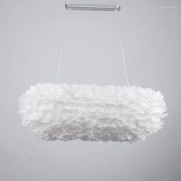 Pendant Lamps Nordic Modern Hanging Cord Feather Lamp Light Fixture LED Foyer Living Dinning Room Ceiling