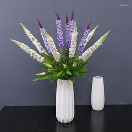 Decorative Flowers Artificial Lavender Silk Flower Branch Wedding Party Arrangement Home Living Room Garden Pastoral Decoration Ornaments