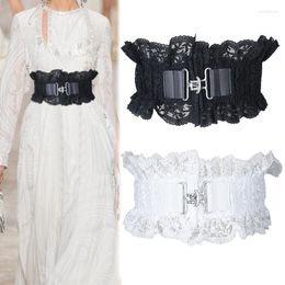 Belts Fashion Women Lace Belt Sexy Elegant Black White Peplum For Ladies Dress Skirts Waistband Decorative