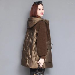 Women's Trench Coats High-End Padded Women's Winter Fashion Foreign Style Mother Stitching Lamb Wool Jacket Thickened Warm