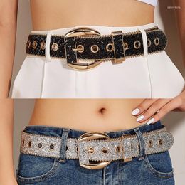 Belts Western Cowgirl Cowboy Bling Rhinestones Belt Studded For Women Men