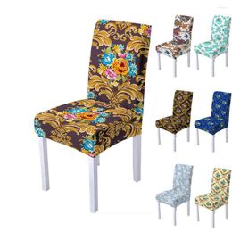 Chair Covers Baroque Floral Elastic Cover Spandex Slipcover Strech Kitchen Stools Seat Home El Banquet Decoration