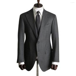 Men's Suits For Men Wool Slim Fit 2 Piece Grey Business Suit Single Breasted Two Buttons Wedding Costume Homme Full Blazer Sets Winter