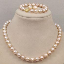 New 8-9mm Natural Pink Cultural Freshwater Pearl Necklace Bracelet Earrings