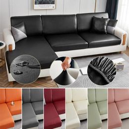 Chair Covers PU Leather Sofa Cushion Cover Waterproof Elastic Slipcover Anti-dirty Seat Protector For Pets Corner L-shaped