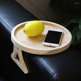 Plates Couch Tray Sofa Table Arm Clip Eco-friendly Wood Material Home Accessories For Drink Fruit Coffee