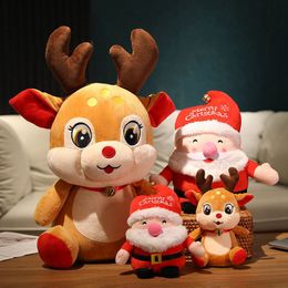 22CM-55CM Lovely Santa Claus & Elk Plush Toys Stuffed Animal Doll Christmas Gifts For Children Kids Home Decoration High Quality