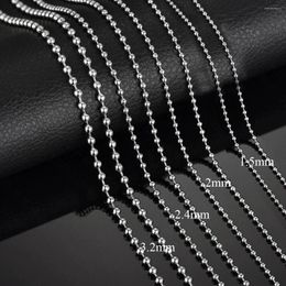 Chains 1.5/2/2.4/3.2mm Fashion 316L Stainless Steel Silver Bead Ball Link Chain Necklace Mens Womens Jewellery Gift