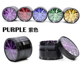 Tobacco Smoking Accessories Herb Grinder 63mm Aluminium Alloy With Clear Top Window Lighting Crusher Abrader Grinders With 5 Colors