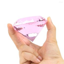 Chandelier Crystal 80MM Pink Diamond Shape Cone Glass Crafts Faceted Prism Parts Sun Catcher Wedding Cosplay Party Prop Decor