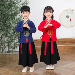 Ethnic Clothing Kids Chinese Style Hanfu Dress Boys Girls Ancient Costumes Folk Dance Stage Performance Tang Suit Children Year