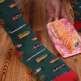 Men's Socks Moda Mulaya 2022 Latest Happy Men Food Animal Sushi Dog Harajuku Street Wear Novelty Funky For Man Gift