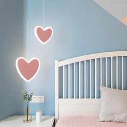 Pendant Lamps Modern Heart-shaped / Butterfly Flower Led Chandelier Manicure Shop Cafe Bar Restaurant Girl Bedroom Bedside Lights