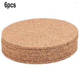 Table Mats 6/12PCS Cork Cup Coasters Tea Coffee Mug Drinks Holder For Kitchen Natural Wooden Mat Tableware Round Square