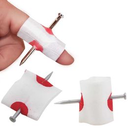 Wholesale 3Pcs Fool Finger Toys Blood Prank Magic Trick Prop Joke Fake Nail Through Hand Funny Gadgets