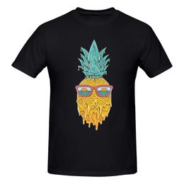 Men's T Shirts Men's T-Shirts Pineapple Sunset View Glasses Short Sleeve Cotton O-Neck T-Shirt Tee