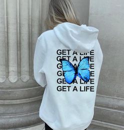 Men's Hoodies 2022 Private Butterfly Get A Life Sweatshirts Women Winter Gothic Style Harajuku Korean Aesthetic Oversized Hoodie Male