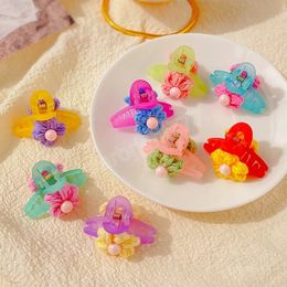 Children Cute Colors Knitting Flower Hair Claws Hairpins Girls Lovely Sweet Clips Kids Fashion Hair Accessories