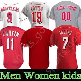 Baseball Jersey Trevor Bauer Luis Castillo Mike 9 Moustakas Eugenio Suarez Joey Votto Aristides Aquino Ken Griffey Nick Senzel s