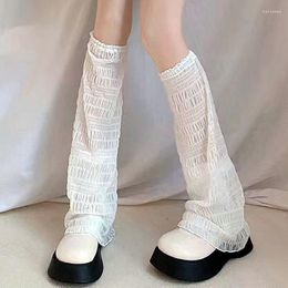 Women Socks Y2k JK Japanese Style Summer Thin Stockings Long Solid Color Lolita Girl Knee Sock