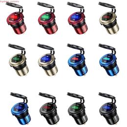 Car Metal Dual 90W USB C Type C PD Fast Car Charger Dual USB Ports with Voltage Display for SUV Motorcycle Truck Boat Bus RV ATV