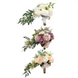 Decorative Flowers Wedding Bouquets For Bride Bridal Throw Bouquet Shower Ceremony Decor