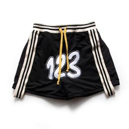 Men's Shorts Men's Vintage RRR123 MESH Men Women RRR-123 Basketball Casual Breechcloth Inside Tag Label Denim